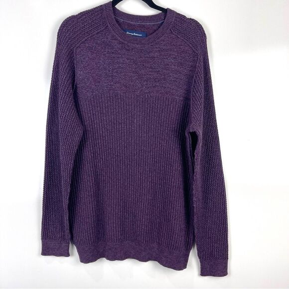 Tommy Bahama Purple Crewneck Long Sleeve Knit Sweater Women's Size Medium - Picture 1 of 8